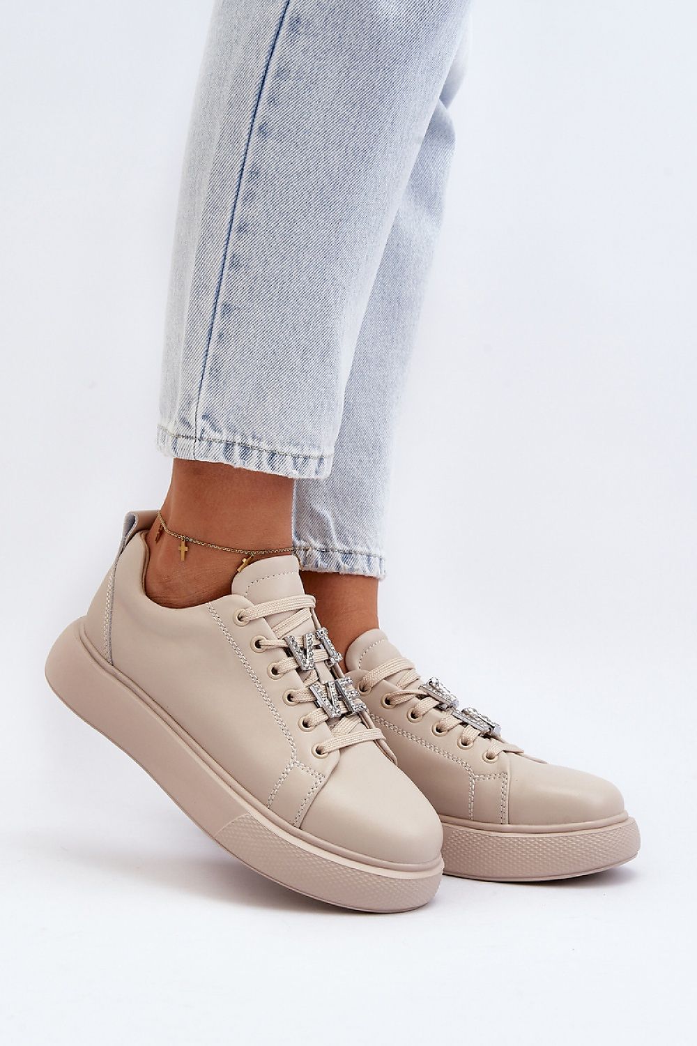 Modische Damen-Sneakers aus natürlichem Leder