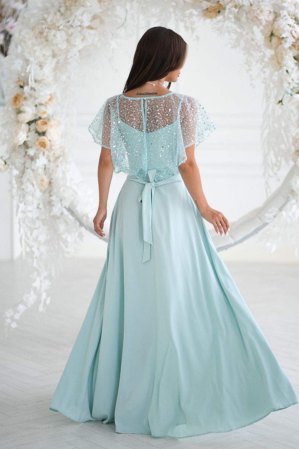 Langes Kleid model 219695 Bicotone