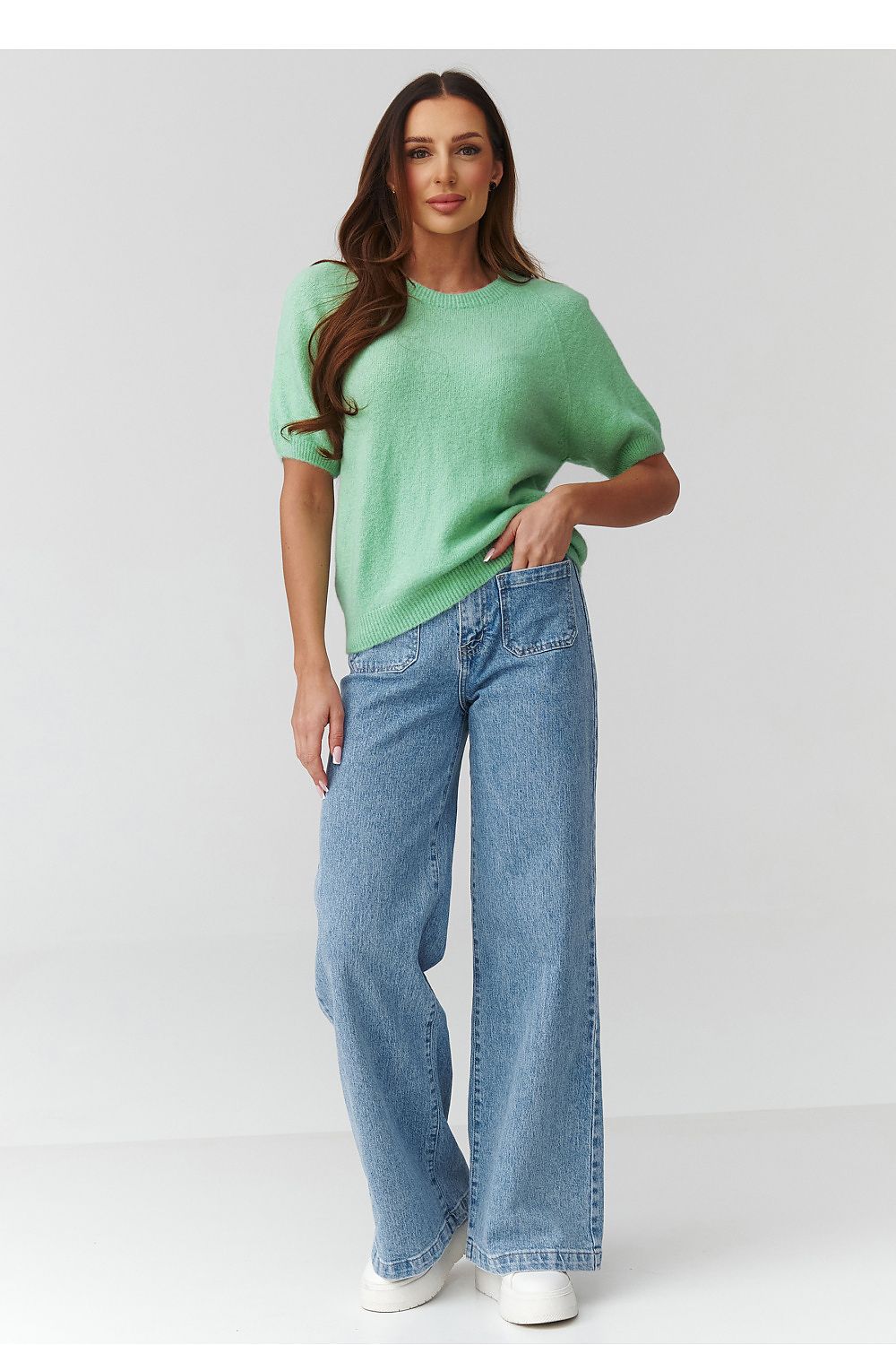  Kurzarm Pullover model 224078 Makadamia 